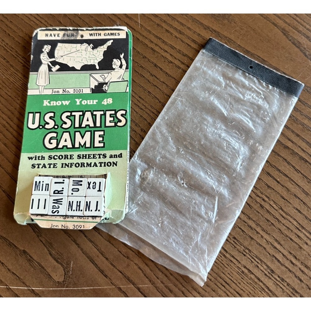 Vintage Know Your 48 US States Quiz Game